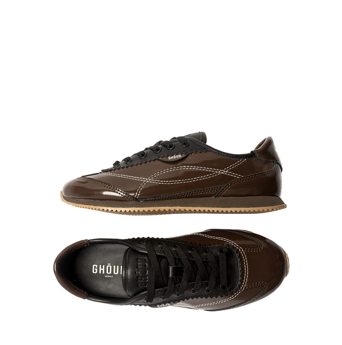 Ghōud Rush Dark Brown Leather Sneakers