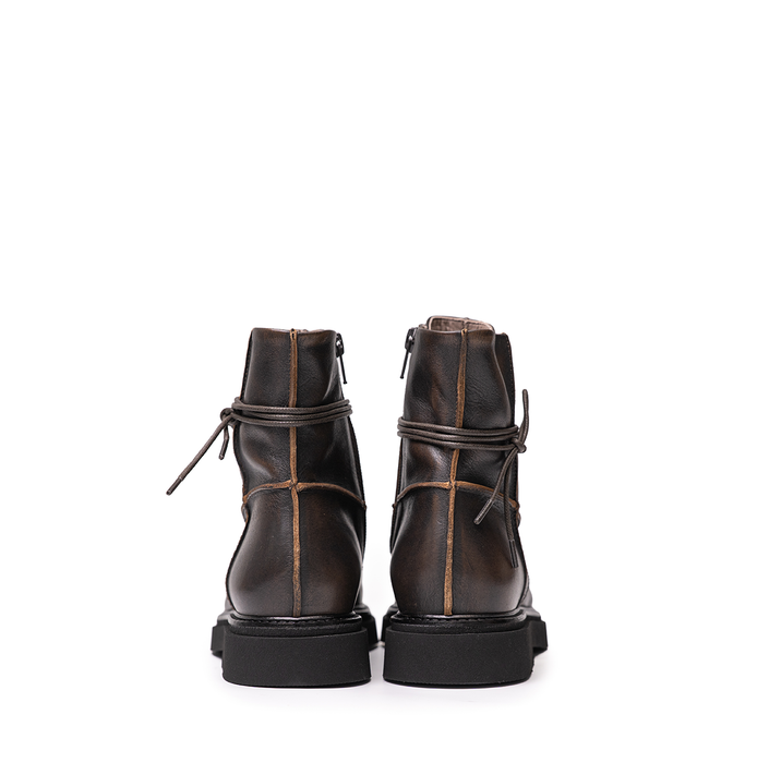 Lorena Paggi Dark Brown Leather Ankle Boots