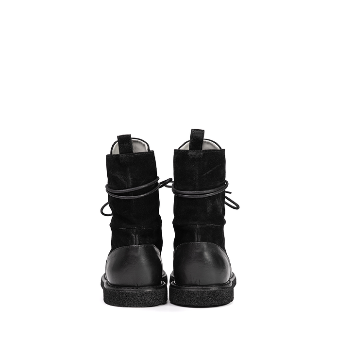 MLO Black Leather And Suede Ankle Boots