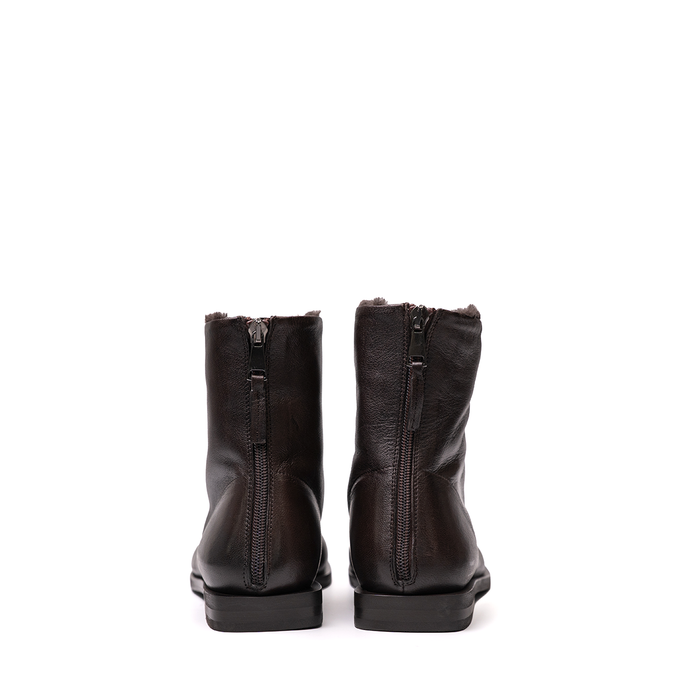 Elena Iachi Dark Brown Leather Ankle Boots
