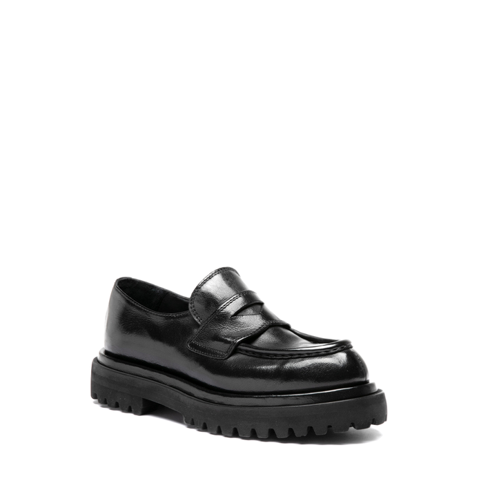 Officine Creative Black Leather Loafers