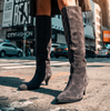 Elena Iachi Dark Grey Suede Tall Boots - DOLITA