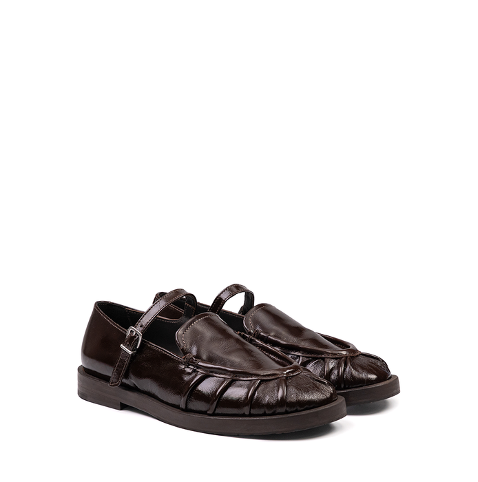 Ernesto Dolani Chestnut Brown Leather Flats