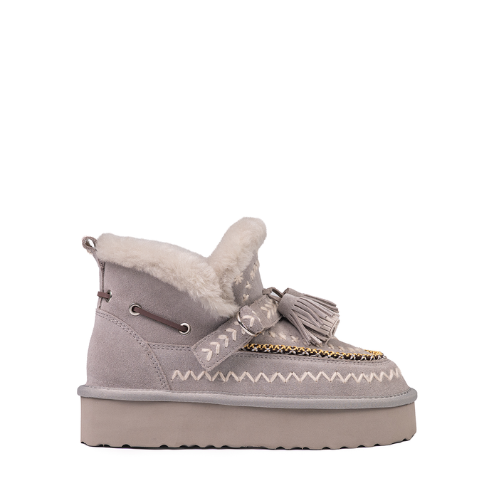 Nan-Ku Grey Suede Ankle Boots