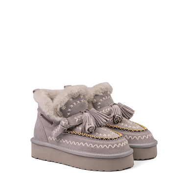 Nan-Ku Grey Suede Ankle Boots