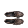 Del Carlo Snake Print Leather Loafers