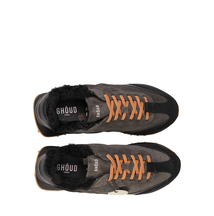 Ghōud Rush Dark Brown And Black Suede Sneakers - DOLITA