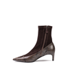 Del Carlo Dark Brown Suede and Leather Ankle Boots