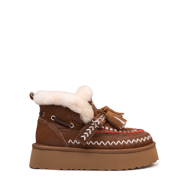 Nan-Ku Brown Leather Ankle Boots - DOLITA