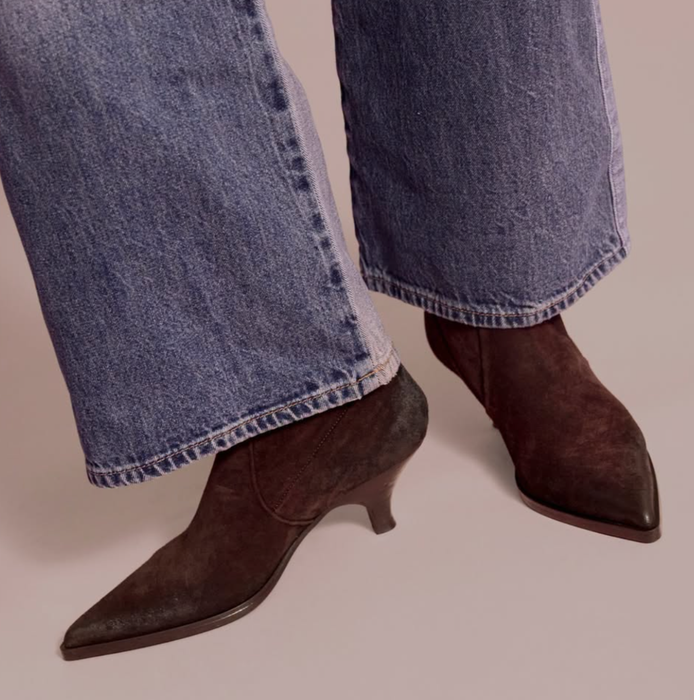 Elena Iachi Dark Brown Suede Ankle Boots