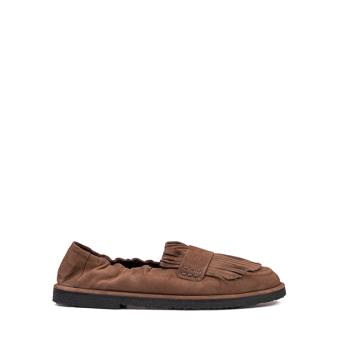 Pomme D'or Brown Suede Loafers - DOLITA