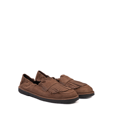 Pomme D'or Brown Suede Loafers - DOLITA