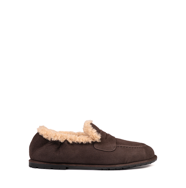 Pomme D'or Dark Brown Suede Loafers - DOLITA