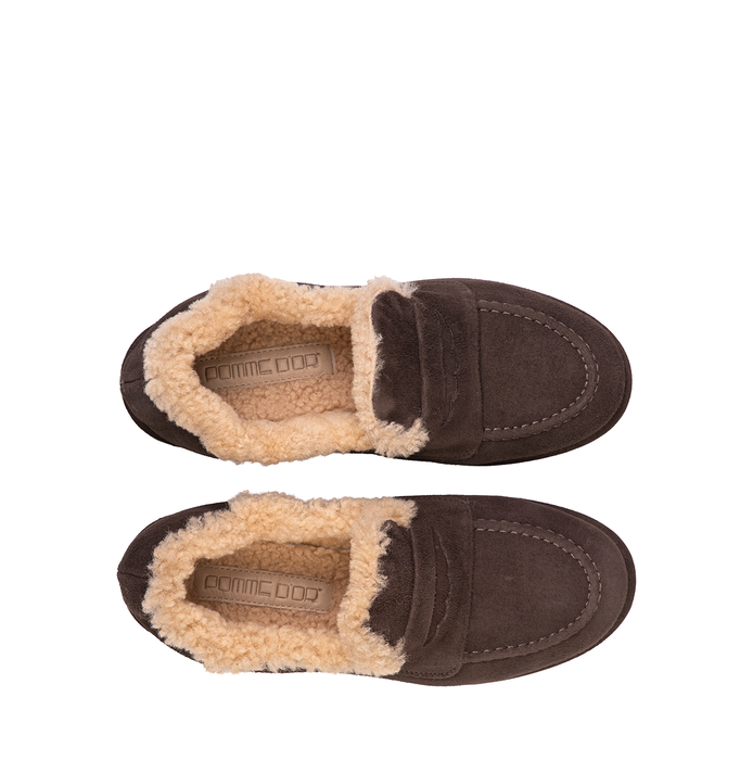 Pomme D'or Dark Brown Suede Loafers - DOLITA