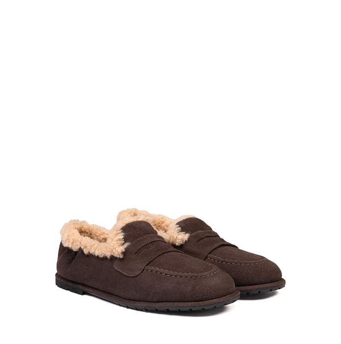 Pomme D'or Dark Brown Suede Loafers - DOLITA