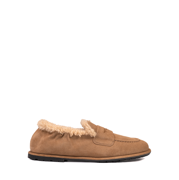 Pomme D'or Light Brown Suede Loafers - DOLITA