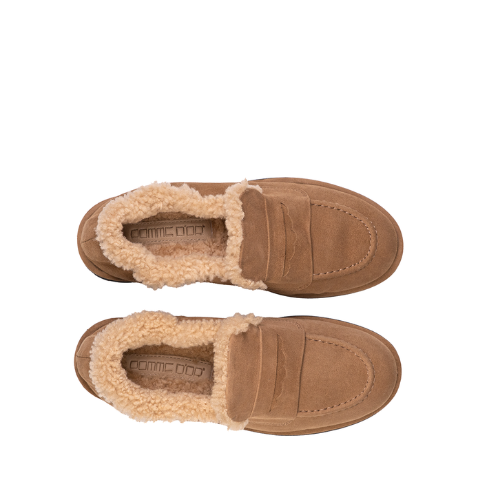 Pomme D'or Light Brown Suede Loafers - DOLITA