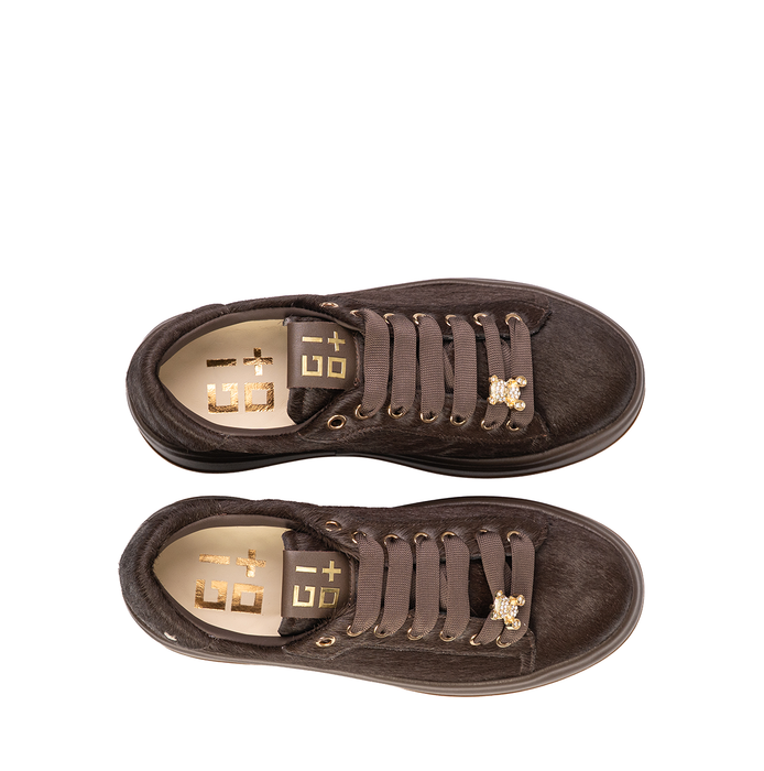 GIO+ Oliva Dark Brown Leather Sneakers