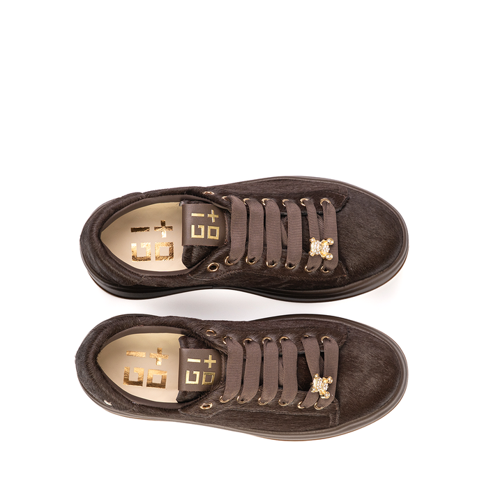 GIO+ Oliva Dark Brown Leather Sneakers