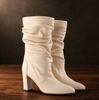 Chie Mihara Eychel Cream Leather Tall Boots - DOLITA