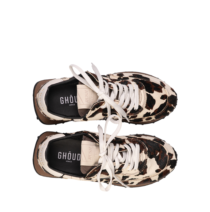 Ghōud Rush Cow Print Leather Sneakers