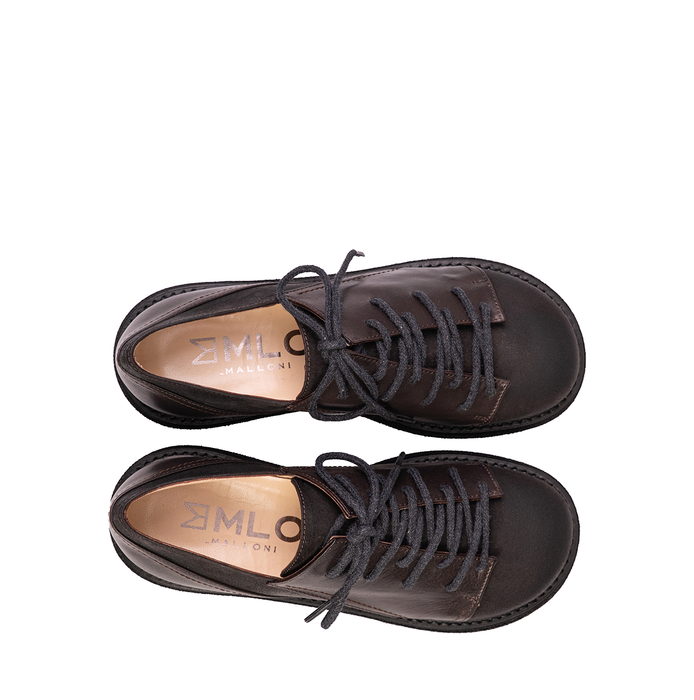 MLO Dark Brown Leather Lace-ups - DOLITA