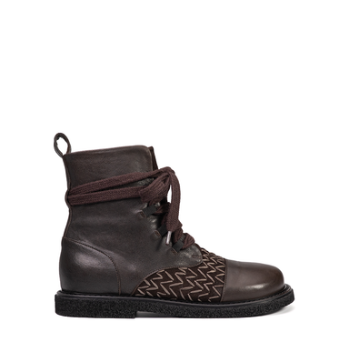 MLO Dark Brown Leather Ankle Boots