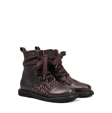 MLO Dark Brown Leather Ankle Boots