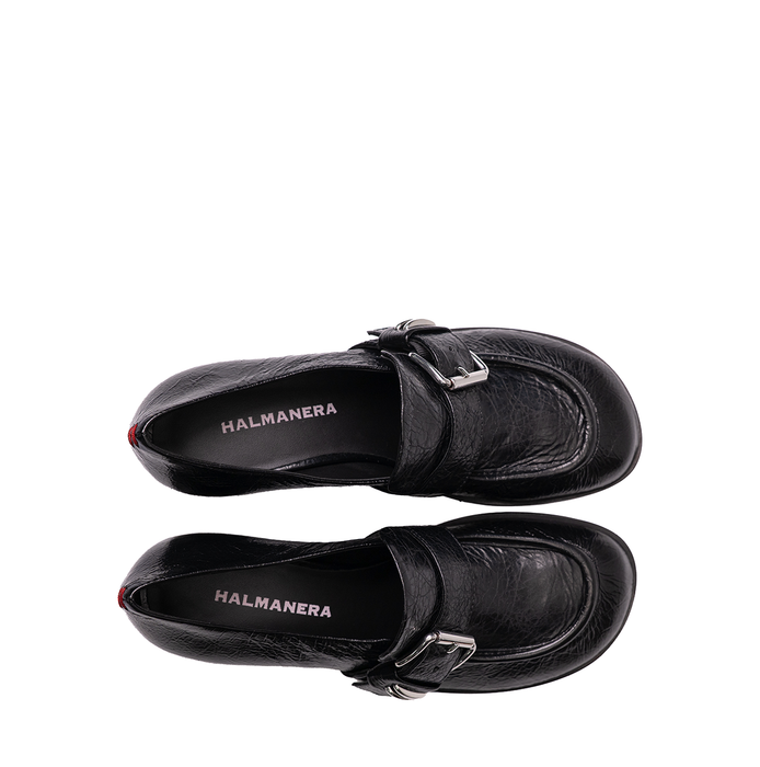Halmanera Alene Black Leather Heels - DOLITA