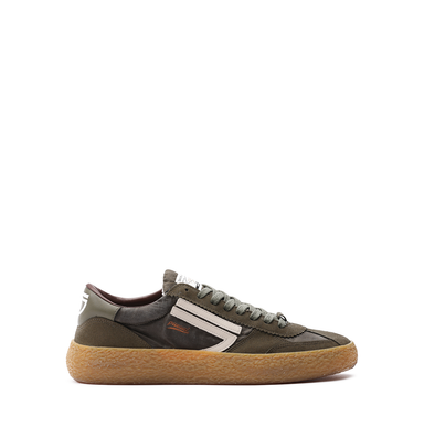 Puraai Vintage Olive Microsuede and Nylon Sneakers - DOLITA