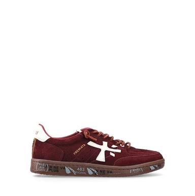 Premiata Bsktclad Burgundy Suede Sneakers