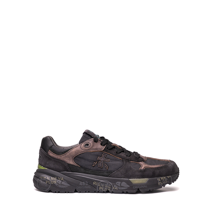 Premiata Mase Black Leather and Textile Sneakers