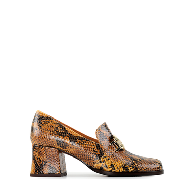 Chie Mihara Teil Snake Print Leather Heels