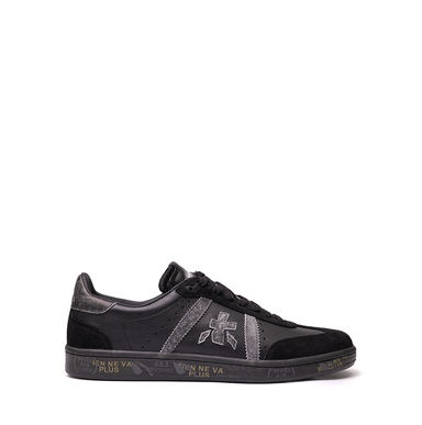 Premiata Bonnie Black Leather and Suede Sneakers