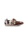 Puraai Panther Cow Print Micro Suede and Textile Sneakers - DOLITA
