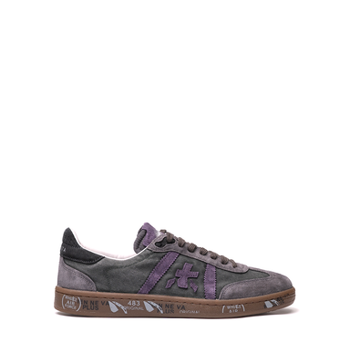 Premiata Bonnie Green and Purple Suede and Textile Sneakers
