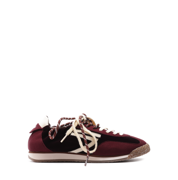 Puraai Panther Red Micro Suede and Velvet Sneakers - DOLITA