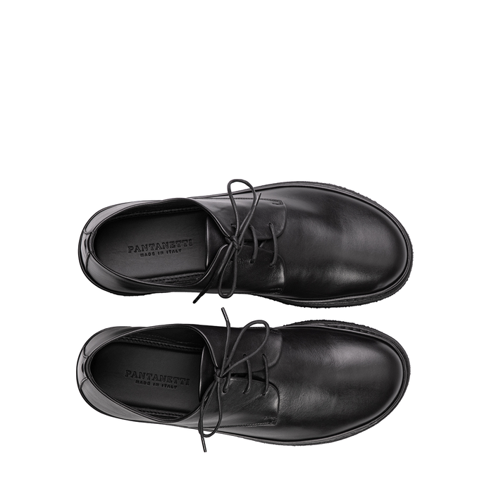Pantanetti Black Leather Lace-ups