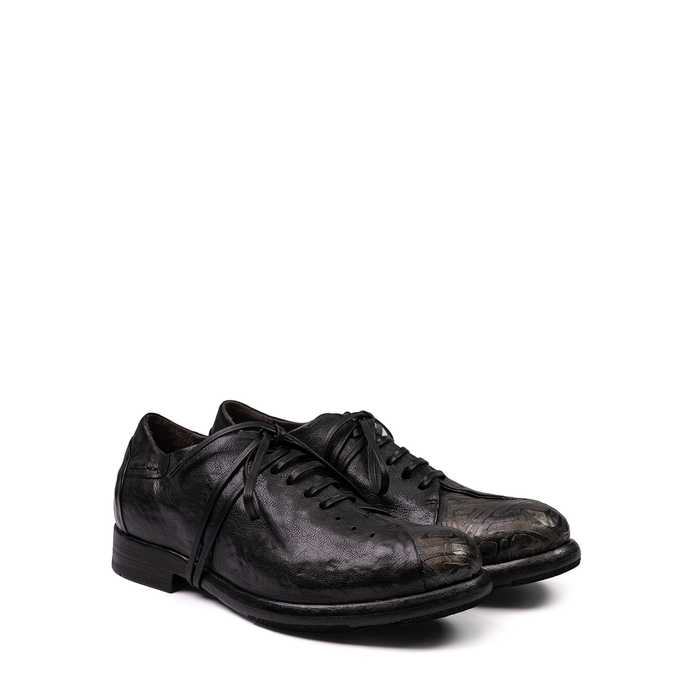Le Ruemarcel SEKY D Black and Platinum Leather Lace-ups