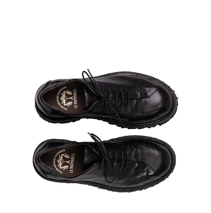 Le Ruemarcel  KOTO U Black Leather Lace-ups
