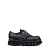 Le Ruemarcel MICHIKO D Black and Dark Blue Leather Loafers