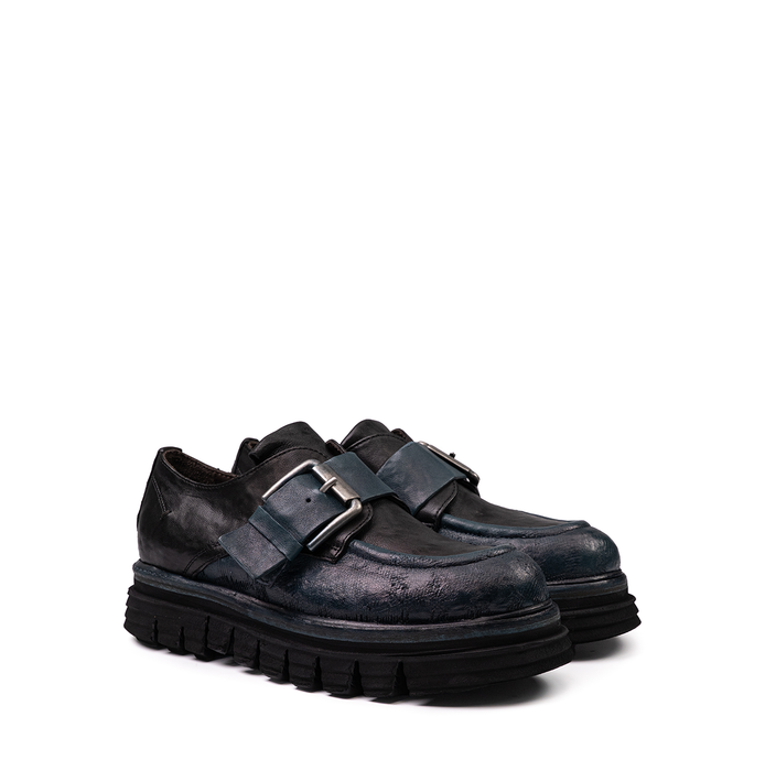 Le Ruemarcel MICHIKO D Black and Dark Blue Leather Loafers