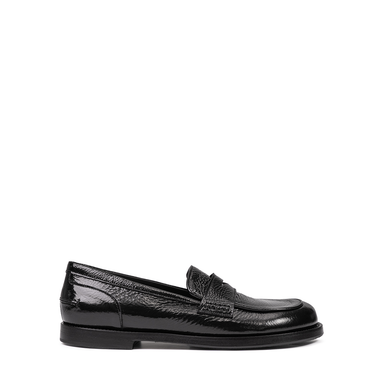 Pantanetti Black Leather Loafers