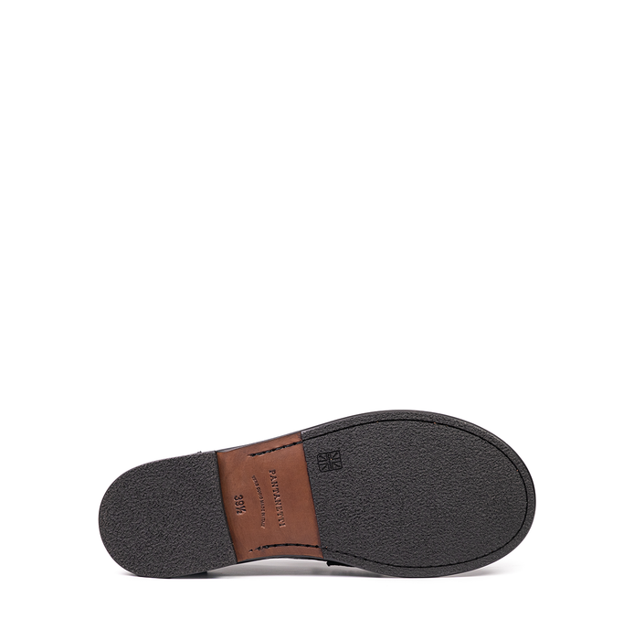 Pantanetti Black Leather Loafers