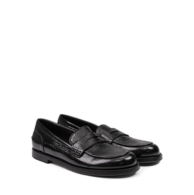Pantanetti Black Leather Loafers
