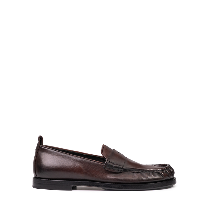 Pantanetti Dark Brown Leather Loafers