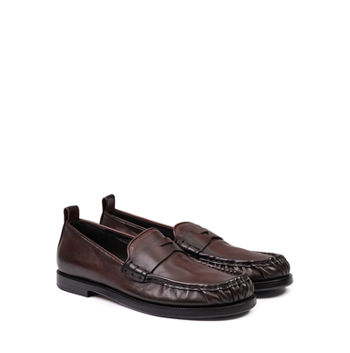 Pantanetti Dark Brown Leather Loafers