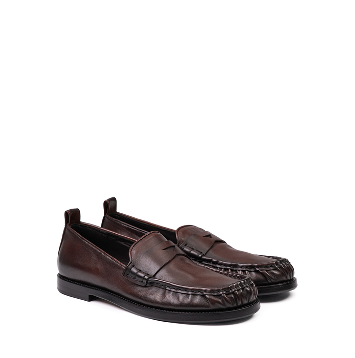 Pantanetti Dark Brown Leather Loafers