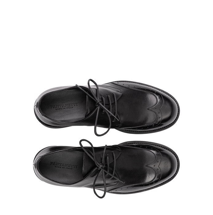 Pantanetti Black Leather Lace-ups