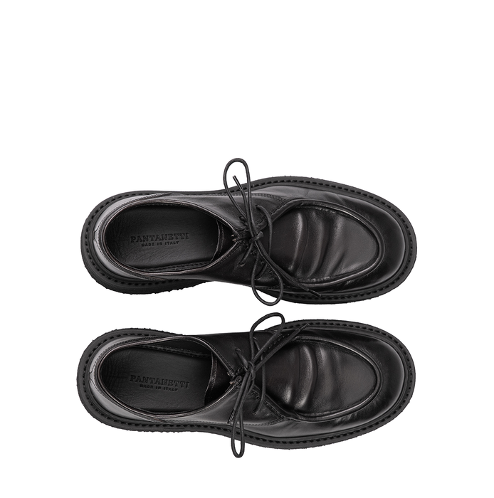 Pantanetti Black Leather Lace-ups